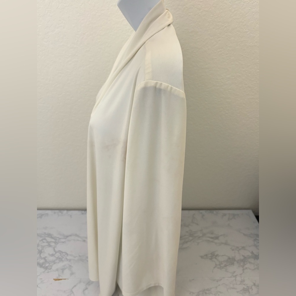 Vtg R&M Richards by Karen Kwong Sz 2x Womens Open Cardigan Cream Ivory Drape​ - Picture 4 of 9